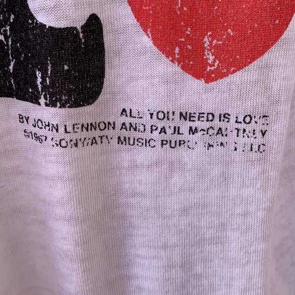 All You Need Is Love (Lennon/McCartney) Sheer White, Rainbow, Long Sleeve Tee, M - Picture 3 of 5